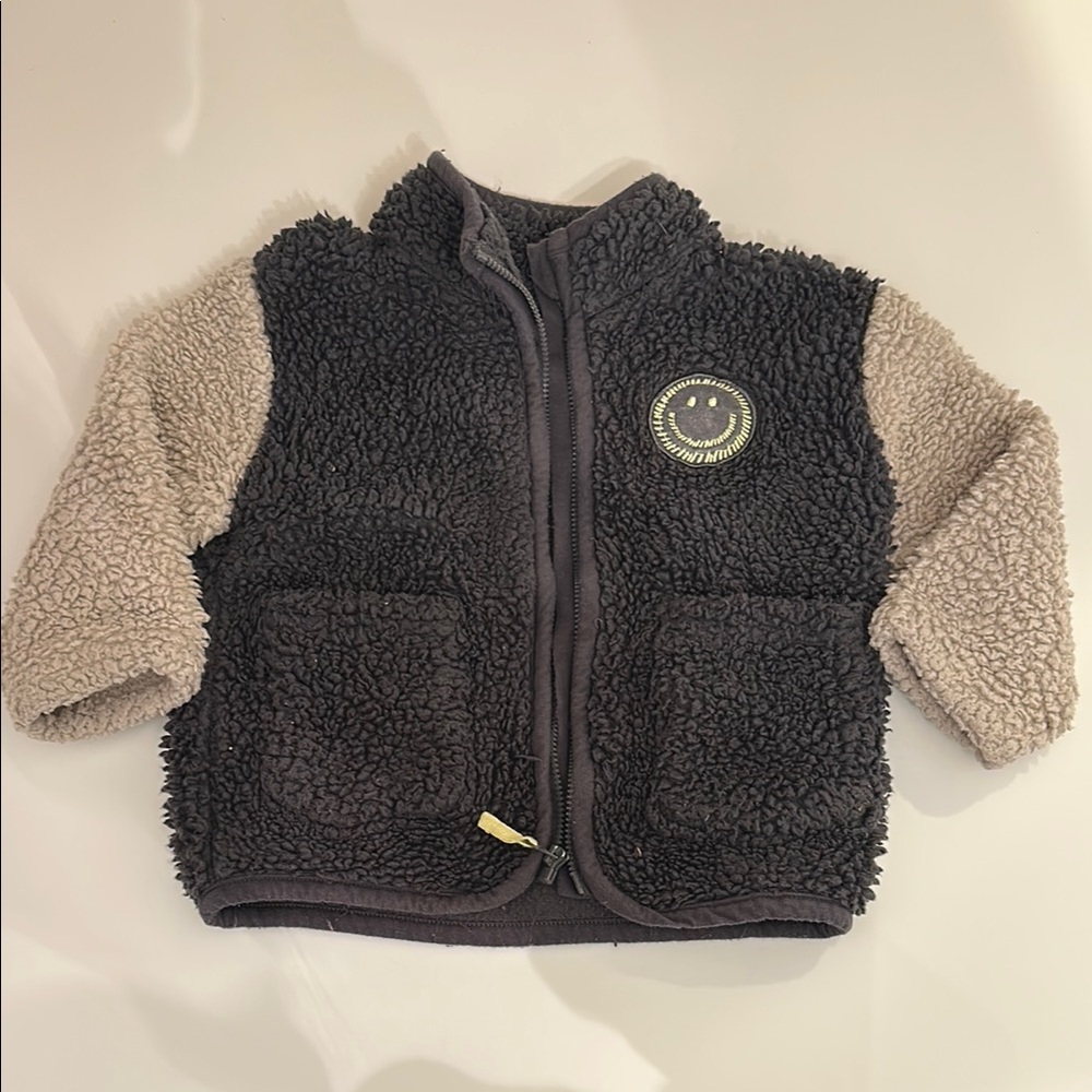 Cozy Black and Cream Sherpa Jacket
